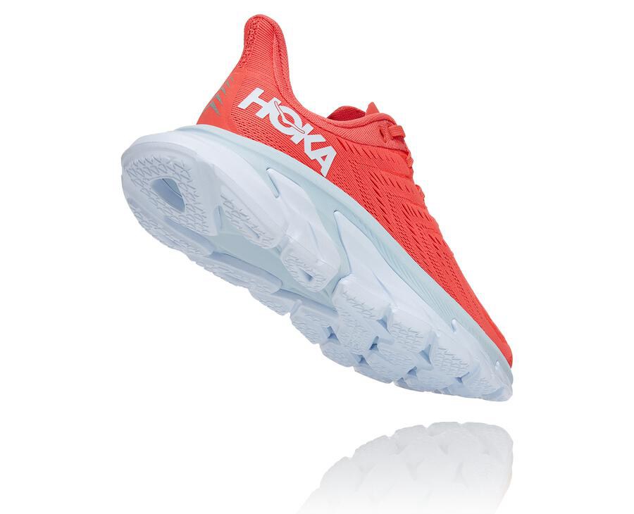 Tenis Hoka One One Mujer Rojos/Blancos - Clifton Edge - MTYJ54631